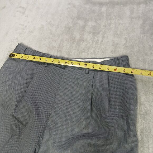 Lauren Ralph Lauren Dress Pants Mens 36x32 Gray Wool Checked Pleated Straight - Picture 6 of 10